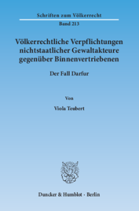 Völkerrechtliche Verpflichtungen nichtstaatlicher Gewaltakteure gegenüber Binnenvertriebenen