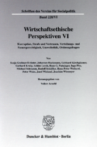 Wirtschaftsethische Perspektiven VI