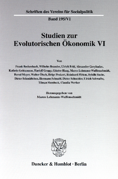 Studien zur Evolutorischen Ökonomik VI