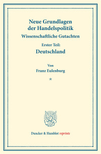 Neue Grundlagen der Handelspolitik