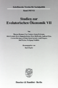 Studien zur Evolutorischen Ökonomik VII