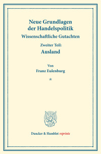 Neue Grundlagen der Handelspolitik