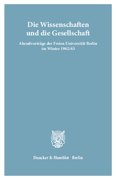 Die Wissenschaften und die Gesellschaft Die Wissenschaften und die Gesellschaft