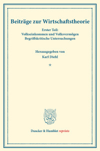 Beiträge zur Wirtschaftstheorie