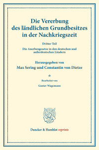 Die Vererbung des ländlichen Grundbesitzes in der Nachkriegszeit