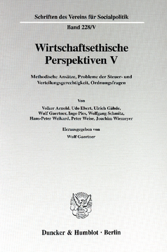 Wirtschaftsethische Perspektiven V Wirtschaftsethische Perspektiven V