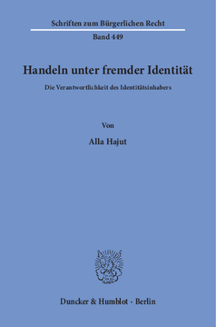 Handeln unter fremder Identität Handeln unter fremder Identität