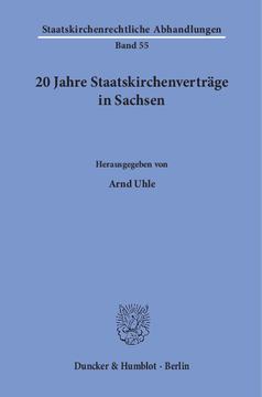 20 Jahre Staatskirchenverträge in Sachsen 20 Jahre Staatskirchenverträge in Sachsen
