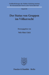 Der Status von Gruppen im Völkerrecht