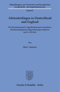 Aktionärsklagen in Deutschland und England