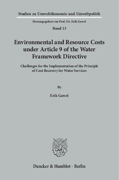Environmental and Resource Costs under Article 9 of the Water Framework Directive Environmental and Resource Costs under Article 9 of the Water Framework Directive