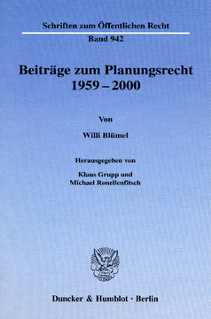 Beiträge zum Planungsrecht 1959–2000