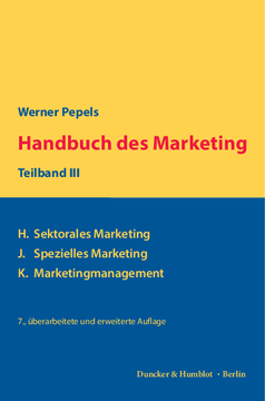 Handbuch des Marketing, Teilband III