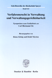 Verfahrensrecht in Verwaltung und Verwaltungsgerichtsbarkeit