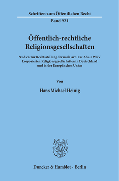 Öffentlich-rechtliche Religionsgesellschaften Öffentlich-rechtliche Religionsgesellschaften
