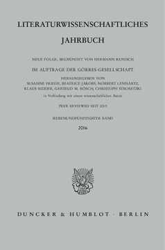 Literaturwissenschaftliches Jahrbuch Literaturwissenschaftliches Jahrbuch