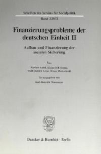 Finanzierungsprobleme der deutschen Einheit II