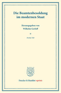 Die Beamtenbesoldung im modernen Staat