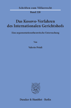 Das Kosovo-Verfahren des Internationalen Gerichtshofs