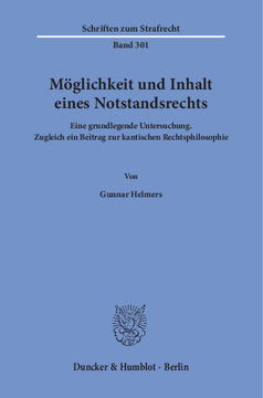 Möglichkeit und Inhalt eines Notstandsrechts Möglichkeit und Inhalt eines Notstandsrechts