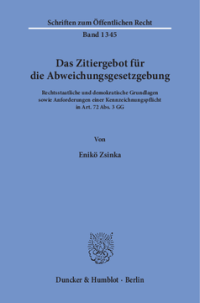 Das Zitiergebot für die Abweichungsgesetzgebung