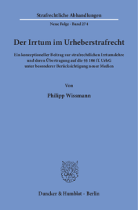 Der Irrtum im Urheberstrafrecht