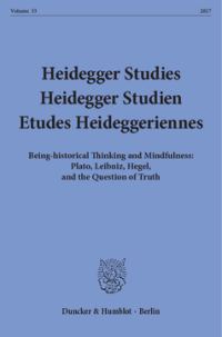 Heidegger Studies / Heidegger Studien / Etudes Heideggeriennes