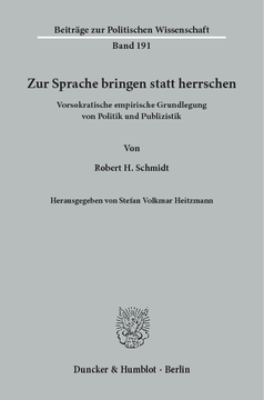 Zur Sprache bringen statt herrschen Zur Sprache bringen statt herrschen