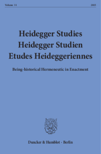 Heidegger Studies / Heidegger Studien / Etudes Heideggeriennes