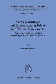 Vertragsarbitrage und Internationales Privat- und Zivilverfahrensrecht