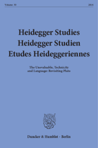 Heidegger Studies / Heidegger Studien / Etudes Heideggeriennes