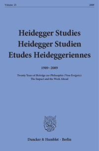 Heidegger Studies / Heidegger Studien / Etudes Heideggeriennes