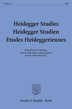 Heidegger Studies / Heidegger Studien / Etudes Heideggeriennes