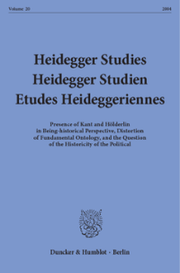 Heidegger Studies / Heidegger Studien / Etudes Heideggeriennes