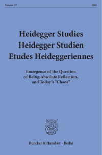 Heidegger Studies / Heidegger Studien / Etudes Heideggeriennes