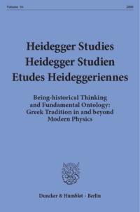 Heidegger Studies / Heidegger Studien / Etudes Heideggeriennes