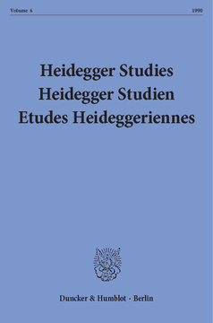 Heidegger Studies/ Heidegger Studien / Etudes Heideggeriennes