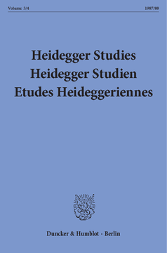 Heidegger Studies / HeideggerStudien / Etudes Heideggeriennes