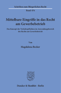 Mittelbare Eingriffe in das Recht am Gewerbebetrieb