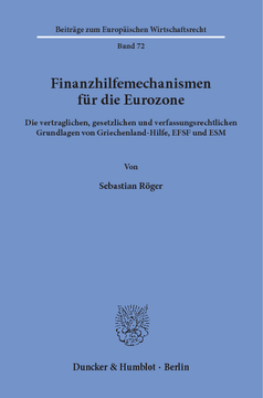 Finanzhilfemechanismen für die Eurozone Finanzhilfemechanismen für die Eurozone