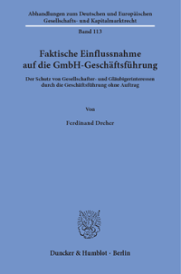Faktische Einflussnahme auf die GmbH-Geschäftsführung