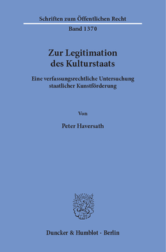 Zur Legitimation des Kulturstaats Zur Legitimation des Kulturstaats