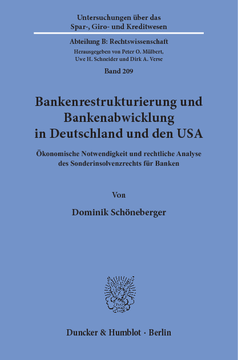Bankenrestrukturierung und Bankenabwicklung in Deutschland und den USA
