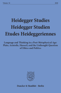 Heidegger Studies / Heidegger Studien / Etudes Heideggeriennes
