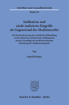 Indikation und nicht-indizierte Eingriffe als Gegenstand des Medizinrechts Indikation und nicht-indizierte Eingriffe als Gegenstand des Medizinrechts