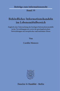 Behördliches Informationshandeln im Lebensmittelbereich