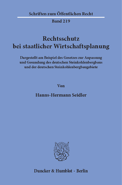 Rechtsschutz bei staatlicher Wirtschaftsplanung Rechtsschutz bei staatlicher Wirtschaftsplanung