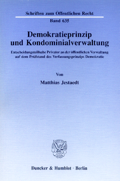Demokratieprinzip und Kondominialverwaltung Demokratieprinzip und Kondominialverwaltung