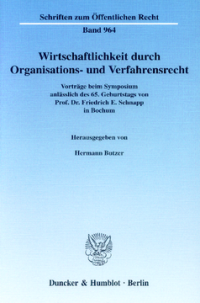 Wirtschaftlichkeit durch Organisations- und Verfahrensrecht