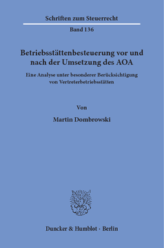 Betriebsstättenbesteuerung vor und nach der Umsetzung des AOA Betriebsstättenbesteuerung vor und nach der Umsetzung des AOA